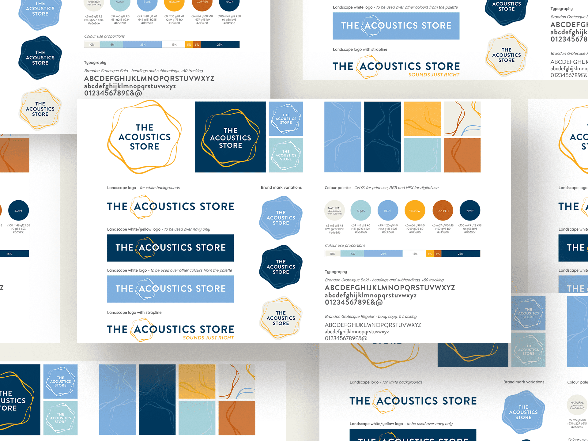 The Acoustics Store brand guidelines: logo versions, typefaces and colour palette